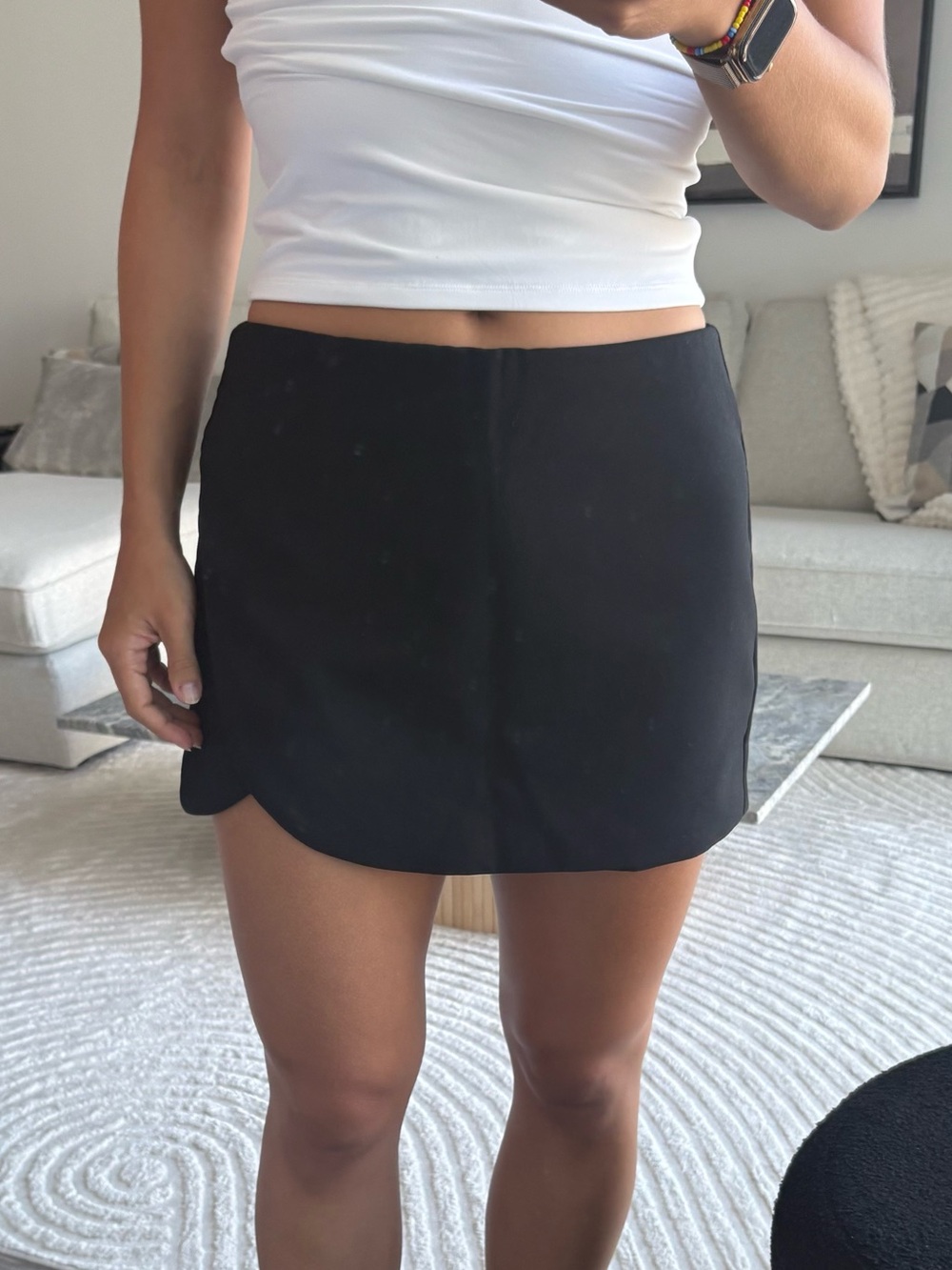 Zara Black Women's Mini Skort - Classic A-Line